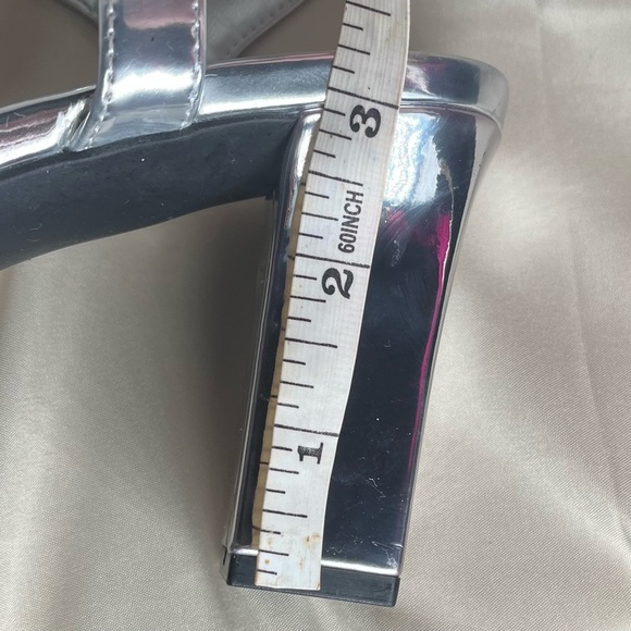 Nine West Silver Strappy Platform Heels - Picture 8 of 8